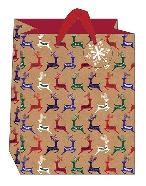 KRAFT REINDEER GIFT BAG LARGE GBX190