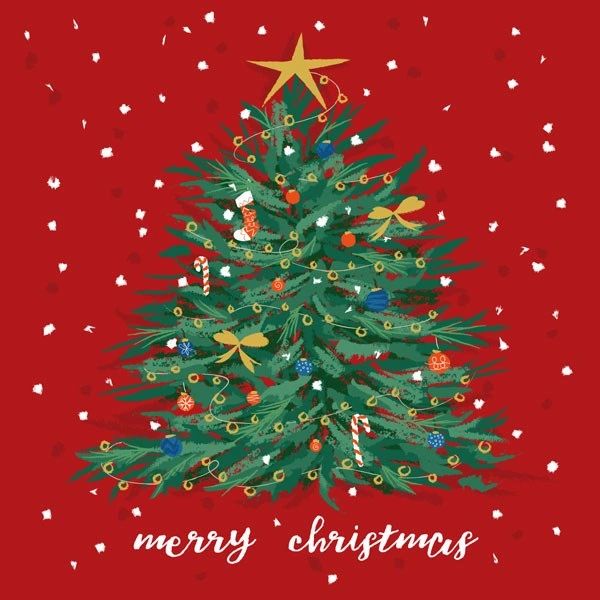 CHRISTMAS TREE 6 CARDS PACK XP366