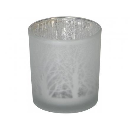 Silver Trees Tea light Holder