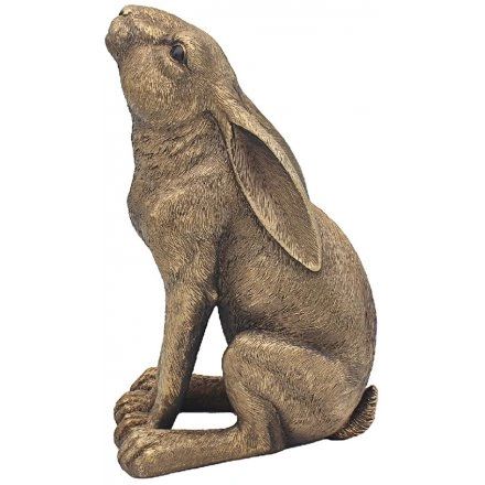 Moon Gazing Bronzed Hare 21cm