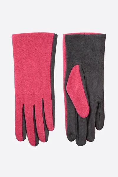 Fuchsia Dark Grey Gloves