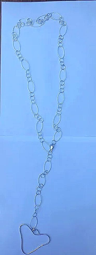 Sterling Silver Necklace with Heart/Star/Cross, length can be adjusted  by the Lobster Clasp in the 