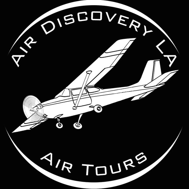 Air Discovery LA Air Tours Cessna rental plane logo in black and white
