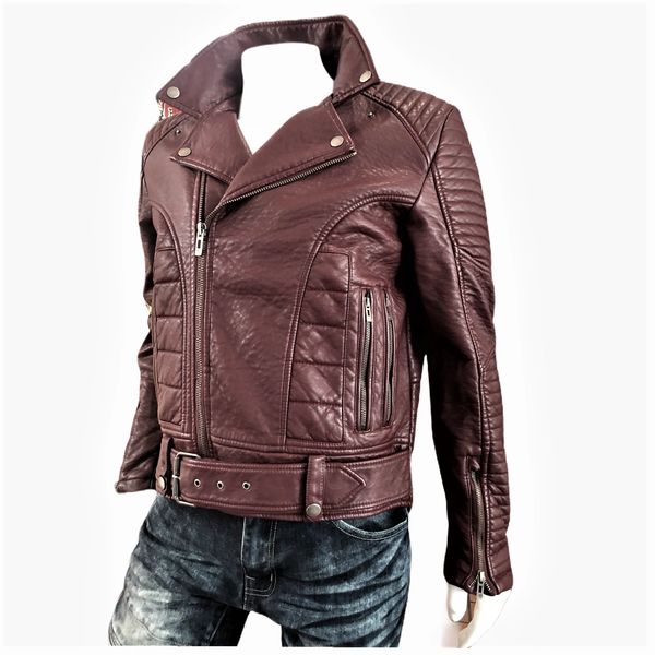 Pu leather biker outlet jacket