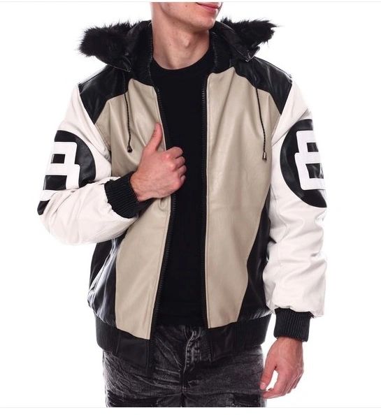 Men's 8 ball leather on sale jacket