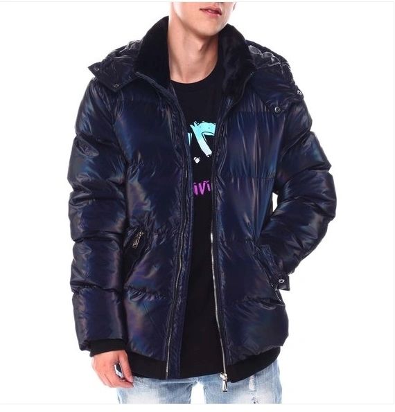 Mens iridescent cheap puffer jacket