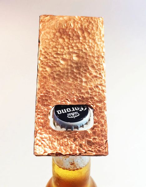 Hammered Copper Bottle Opener