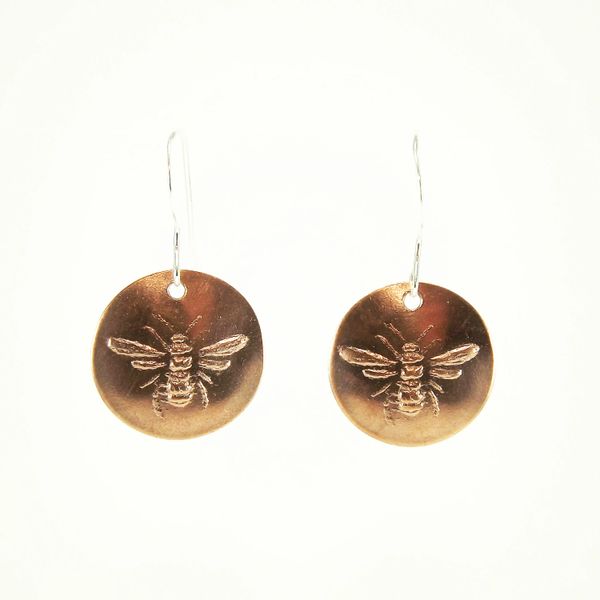 Bee Earrings 3 Copper