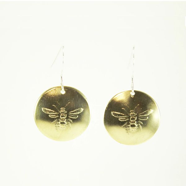 Bee Earrings 5 Brass