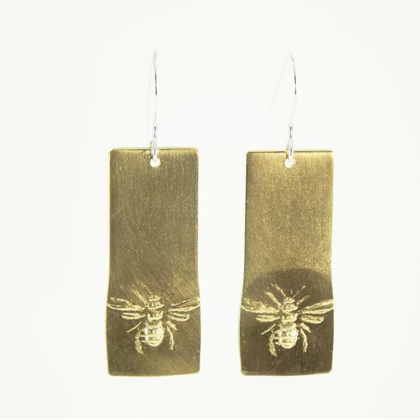 Bee Earrings 7 Brass