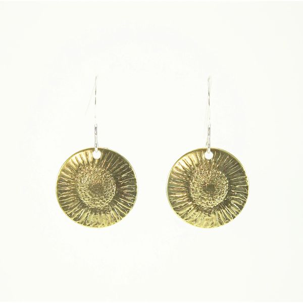 Sunflower Earring 3 Brass