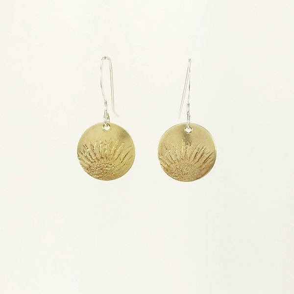 Sunflower Earring 4 Brass