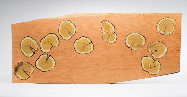 Large Cherry Charcuterie Board with Mulberry Lilypads