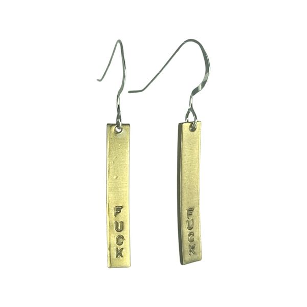 Fuck Earring 11 Brass