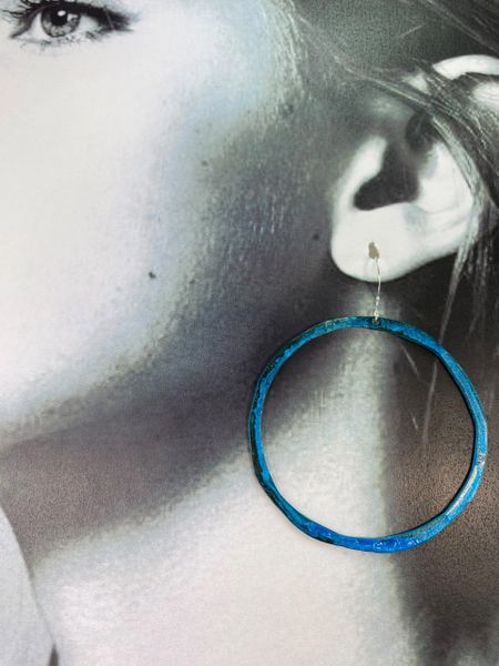 Blue 1.5" Hammered Hoops