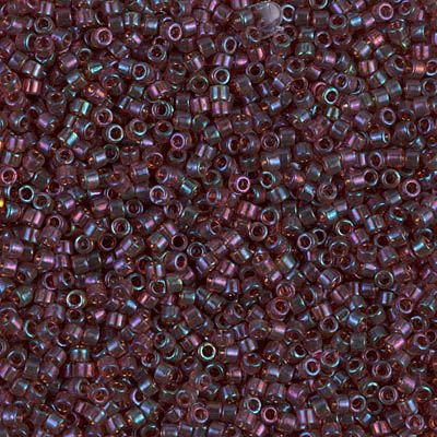 DB104 Delica Beads 10gr. Raspberry, Transparent Luster Rainbow