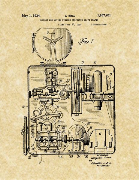 Support For Motion Picture Projector Patent #1957201 05/01