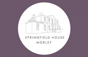 Line drawing of the care home with the words"Springfield House Morley" below