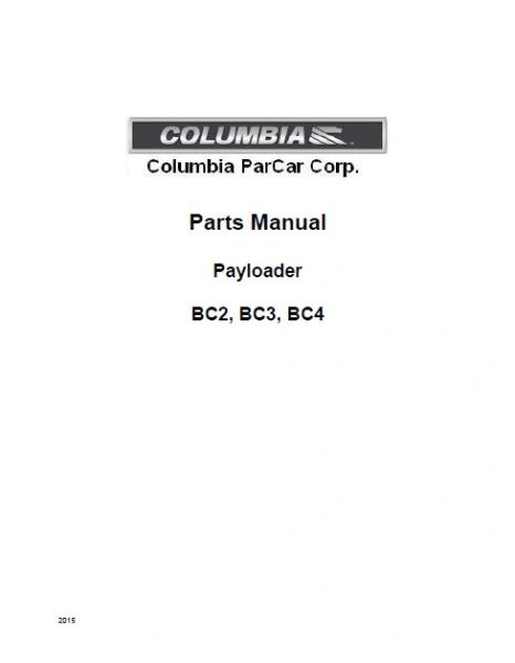 Manual, Parts, Columbia Payloader Burden Carrier BC2 BC3