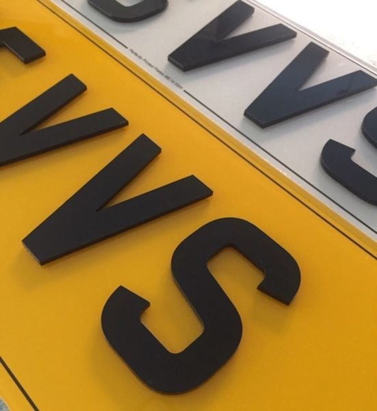 4d Acrylic Pair Of Number Plates Choice Of Font Coachline And Badges 520x111mm