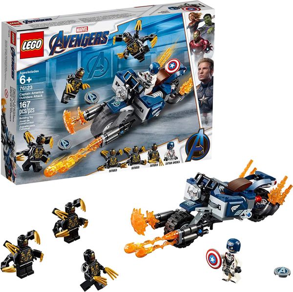 LEGO Marvel Avengers Captain America: Outriders Attack 76123, Ages 6+ (167 Pieces), Retired Product