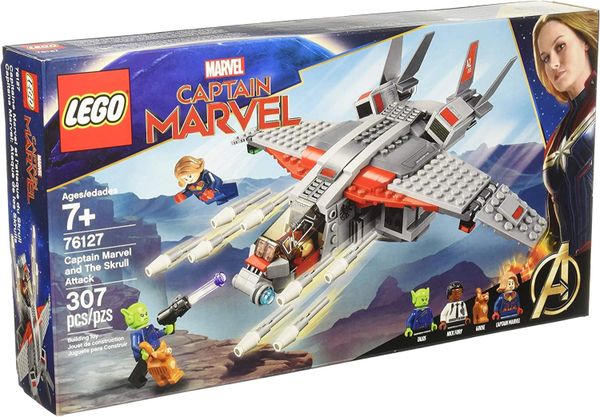 LEGO Captain Marvel and The Skrull Attack 76127, Age 7+ (307 Pieces), Retired Product