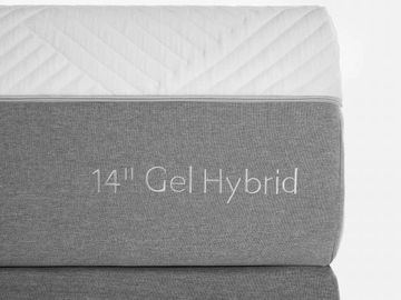 A close up of a gel hybrid mattress