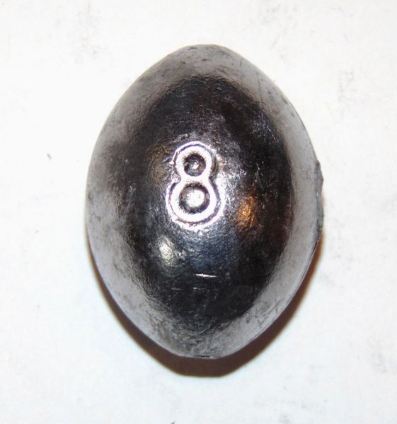 8 oz Lead Duck/Goose Decoy Egg Weights Extra Large 3/16" Hole