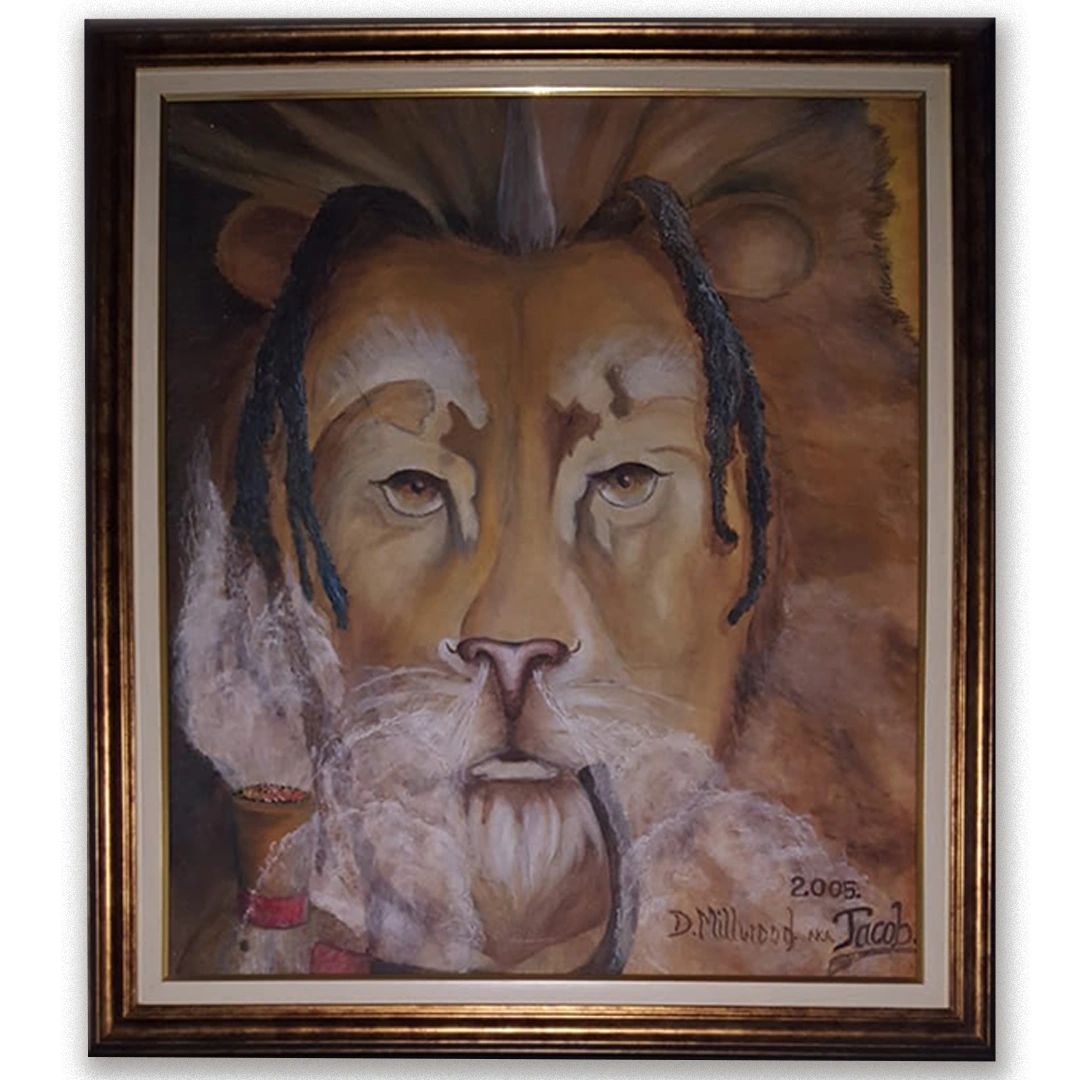 Iron Lion - Jamaican Artist - Rastafarian - Great Awakening - Delroy Millwood - Original Artwork