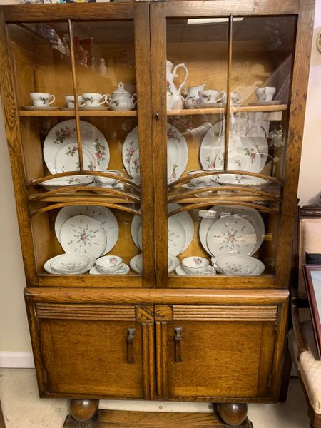 SOLD-Art Deco Signed China Cabinet By Harrops