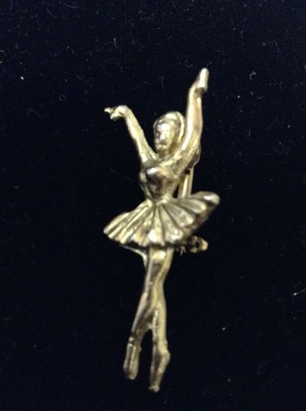 SOLD-Goldtone Dancer Brooch