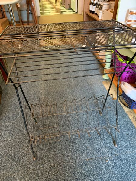 Mid Century Black Three Level Wire Record Rack