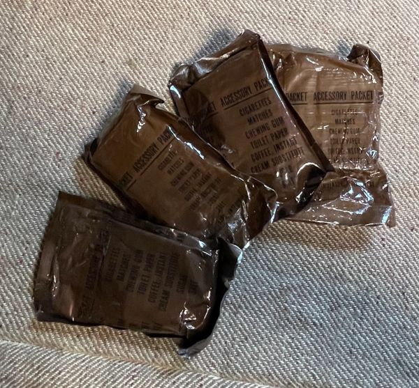 Original Vietnam Era C Ration Accessory Packets With Cigarettes