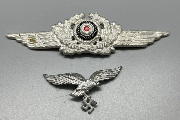 Original WWII German Peaked Cap Insignia