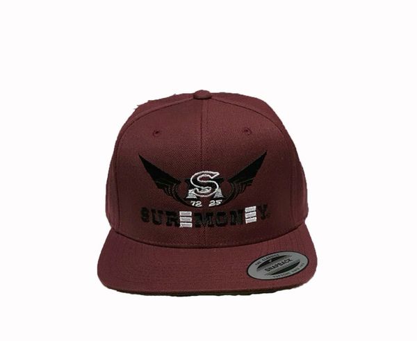 Burgundy Black and White Egyptian Wing Hat