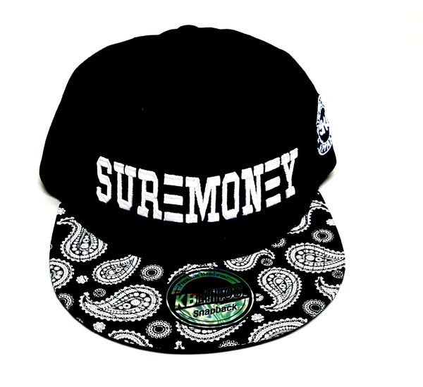 Suremoney White Stripe Black Hat