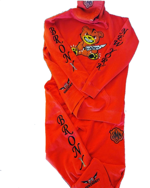 Bronx Bear Red SweatSuit