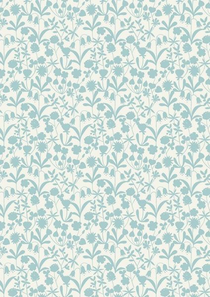 Lewis & Irene Bluebell Wood Duckegg Floral Silhouette A129.1 FREE UK ...