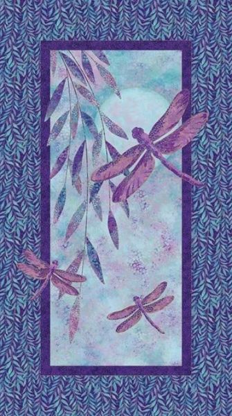NORTHCOTT Shimmer Dragonfly Moon Shimmer Royal Garden Panel 60 cm 100% coton