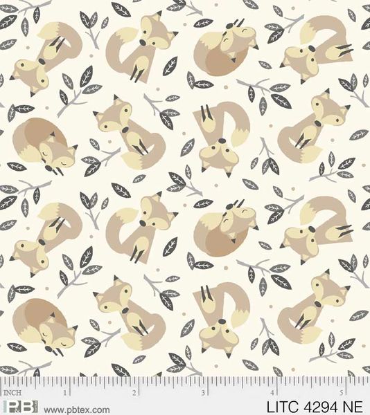 P&B Textiles Little Critters Foxes Natural Robin Roderick FREE UK ...