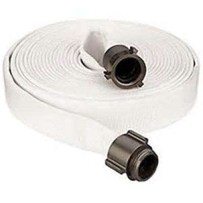 Fire Hose 2.5 x 100" Single Jacket Made U.S.A. White