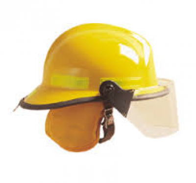 Pacific Fire Helmet F6 Series NFPA Daisy Yellow OTEP V3, Easi On/Off Base Rear Hanger Metal EOB EP FS