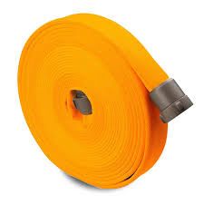 5ELEM FIRE HOSE ORANGE 1.5x50 Double Jacket, UL Listed 400 PSI C/W ALUMINUM ALLOY COUPLINGS NH THREADS