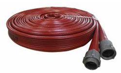 5ELEM FIRE HOSE ORANGE 2.5x50 Double Jacket, UL Listed 400 PSI C/W ALUMINUM ALLOY COUPLINGS NH THREADS