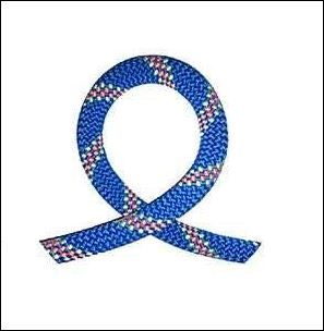 STATIC KERNMANTLE ROPE BLUE STRIPES 14MMX200M