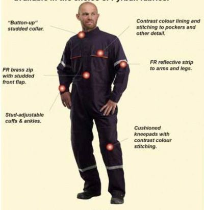 Lakeland C077 Flame Retardant Coverall Size MEDIUM ROYAL Blue REFLECTORIZED FRC26021Z