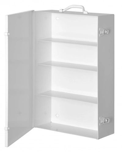 White Cold-Rolled Steel 11FX Industrial Empty First Aid Cabinet, 15" Width x 22" Height x 5-9/16" Depth, 4 Shelves