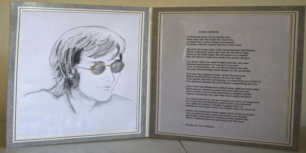 Double 8x10 Laminate Photo/Poem -John Lennon