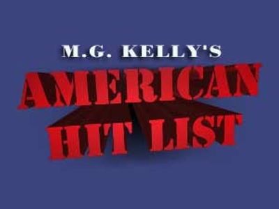 Logo of M.G. Kelly's American Hit List in bold red and white text.