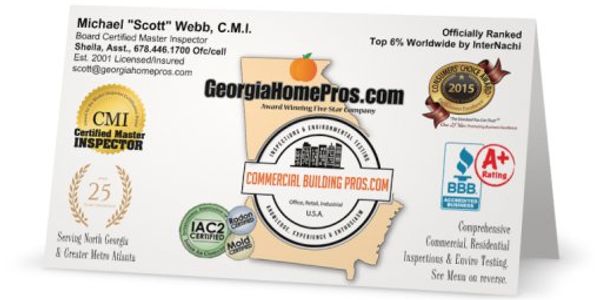 Georgia Home Inspector business card